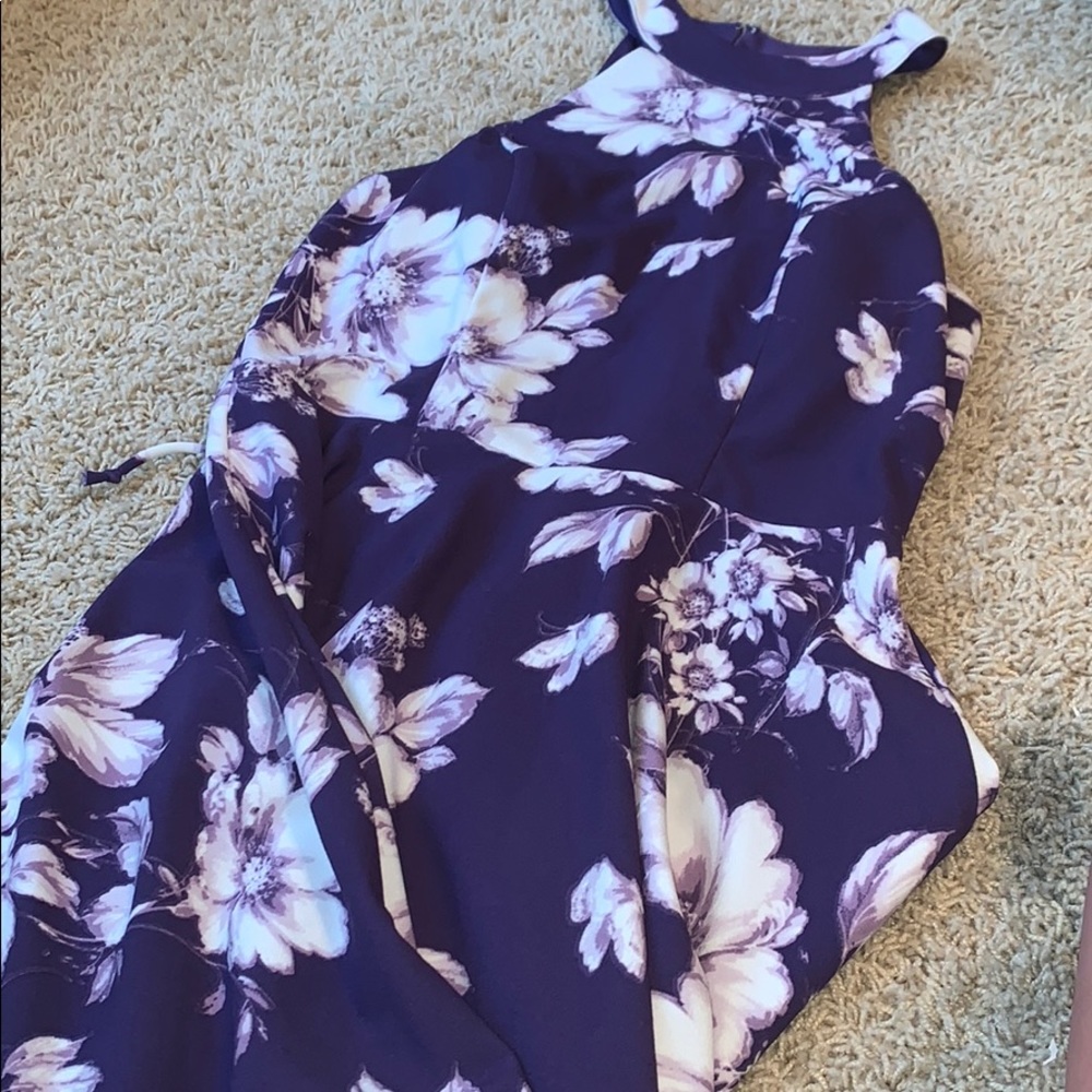 Purple and White Floral Dress